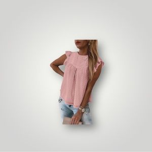 Sincerely Fashionable Polka-Dot Print Ruffled Sleeve Top